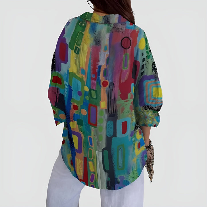 Edna™ Artistic Flower Blouse