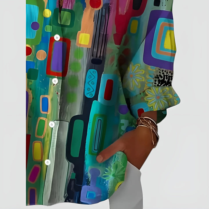 Edna™ Artistic Flower Blouse