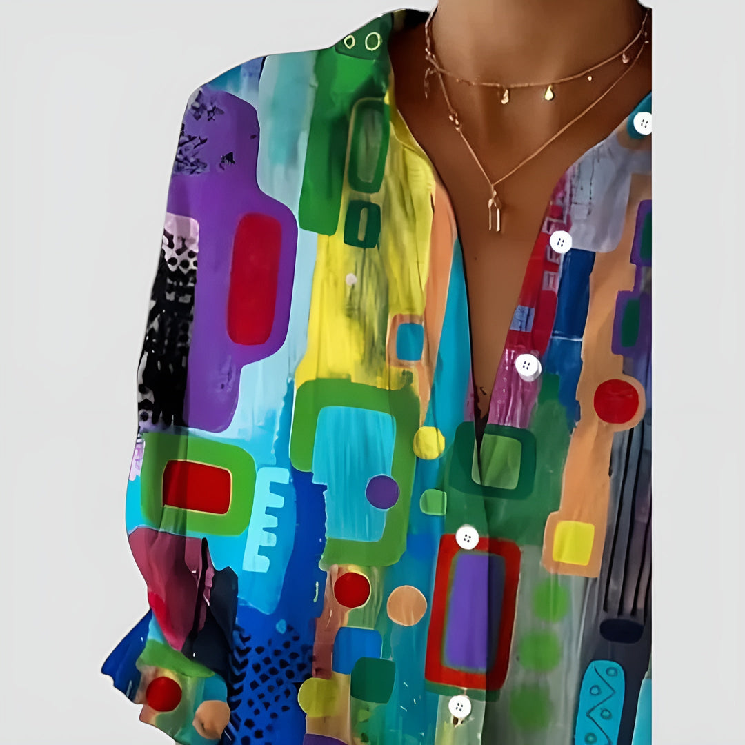 Edna™ Artistic Flower Blouse